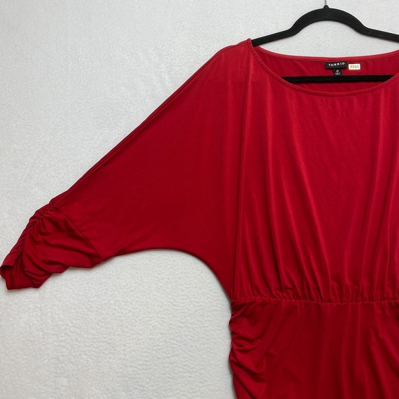Torrid Mini Studio Dress Womens 0X Red 3/4 Sleeve Knit $75 - Picture 6 of 10